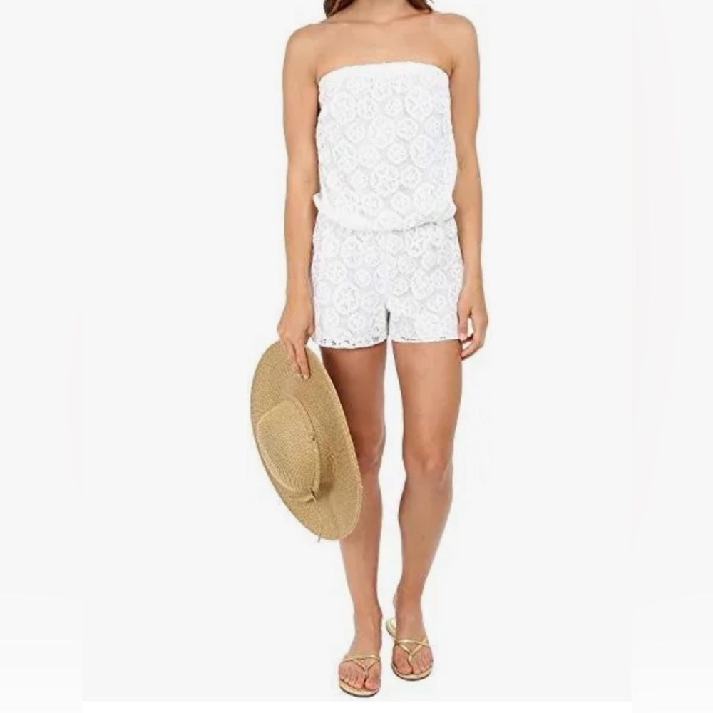Lilly Pulitzer  Lilah  White  Summer Lace Detail Romper